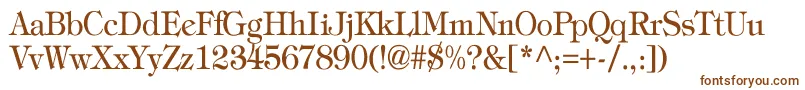 TiffanyNormalTh-fontti – ruskeat fontit valkoisella taustalla