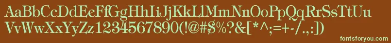TiffanyNormalTh-fontti – vihreät fontit ruskealla taustalla