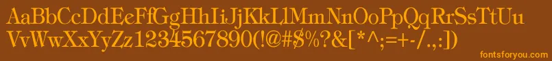 TiffanyNormalTh Font – Orange Fonts on Brown Background