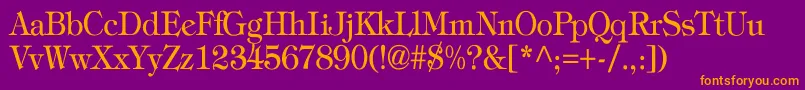 TiffanyNormalTh Font – Orange Fonts on Purple Background