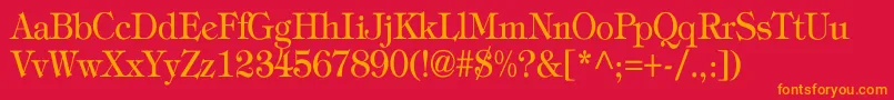 フォントTiffanyNormalTh – 赤い背景にオレンジの文字
