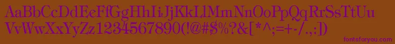 TiffanyNormalTh Font – Purple Fonts on Brown Background