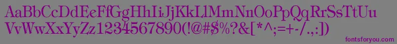 フォントTiffanyNormalTh – 紫色のフォント、灰色の背景