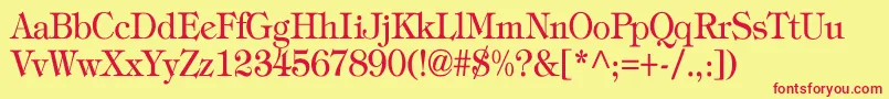 TiffanyNormalTh Font – Red Fonts on Yellow Background