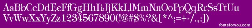 TiffanyNormalTh-Schriftart – Weiße Schriften auf violettem Hintergrund