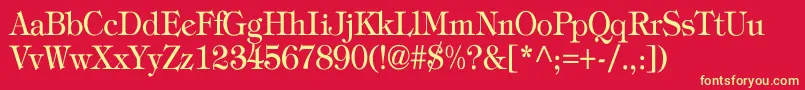 TiffanyNormalTh Font – Yellow Fonts on Red Background