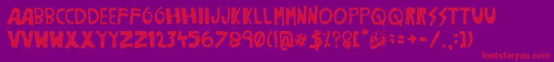 WoodcutterNoise-fontti – punaiset fontit violetilla taustalla