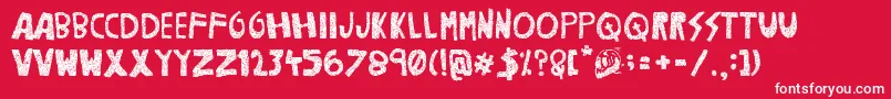 WoodcutterNoise Font – White Fonts on Red Background