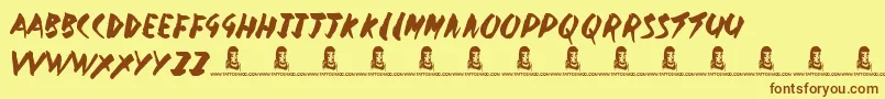 GovernmentTorment-fontti – ruskeat fontit keltaisella taustalla