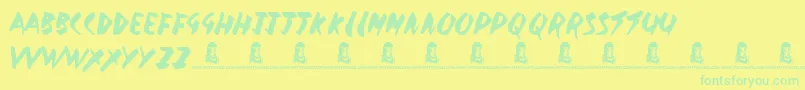 GovernmentTorment-fontti – vihreät fontit keltaisella taustalla