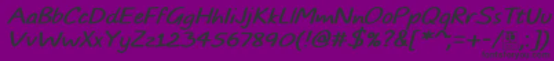 Czcionka TypoComicsItalicDemo – czarne czcionki na fioletowym tle