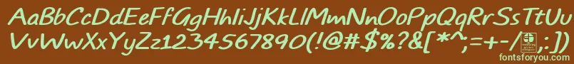 TypoComicsItalicDemo Font – Green Fonts on Brown Background