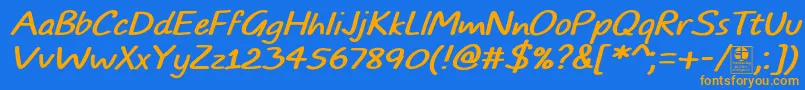 TypoComicsItalicDemo Font – Orange Fonts on Blue Background