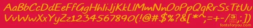 TypoComicsItalicDemo Font – Orange Fonts on Red Background