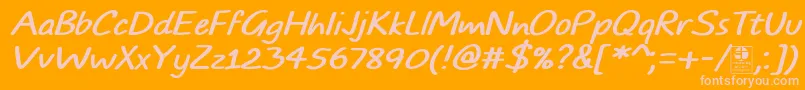 TypoComicsItalicDemo Font – Pink Fonts on Orange Background