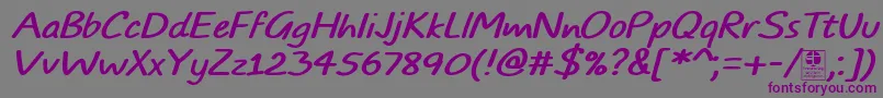 TypoComicsItalicDemo Font – Purple Fonts on Gray Background