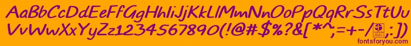 TypoComicsItalicDemo Font – Purple Fonts on Orange Background