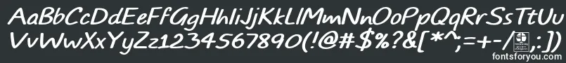 Шрифт TypoComicsItalicDemo – белые шрифты на чёрном фоне