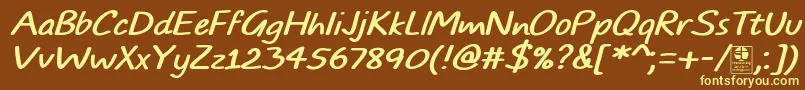 TypoComicsItalicDemo Font – Yellow Fonts on Brown Background