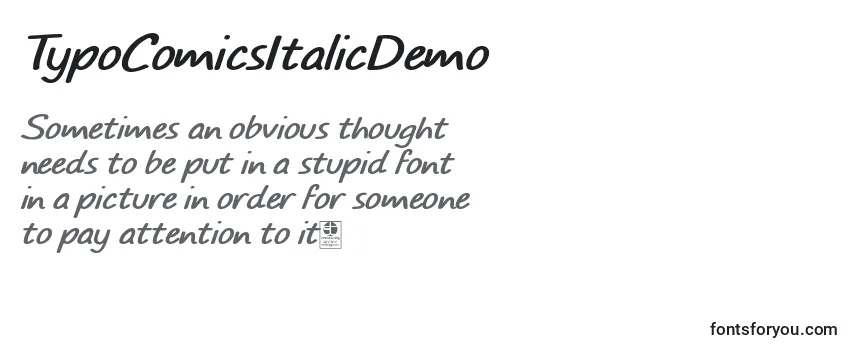 Обзор шрифта TypoComicsItalicDemo