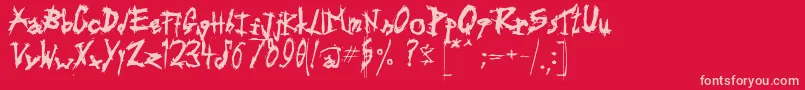 Triballa Font – Pink Fonts on Red Background