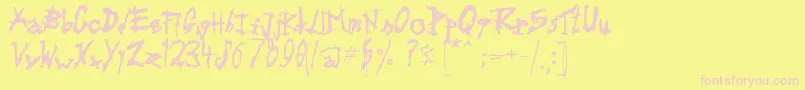 Triballa Font – Pink Fonts on Yellow Background