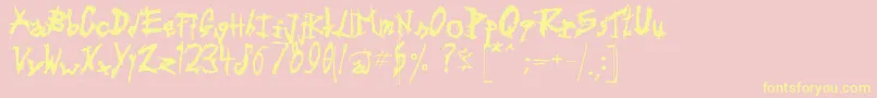 Triballa Font – Yellow Fonts on Pink Background