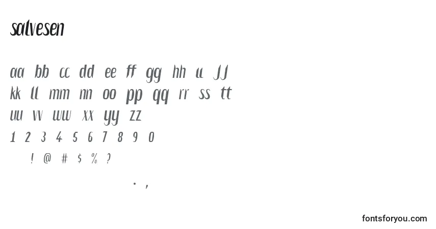 Schriftart Salvesen – Alphabet, Zahlen, spezielle Symbole