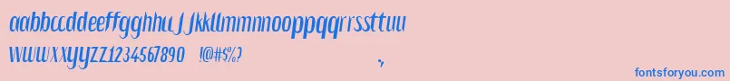 Salvesen Font – Blue Fonts on Pink Background