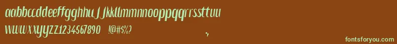 Salvesen Font – Green Fonts on Brown Background