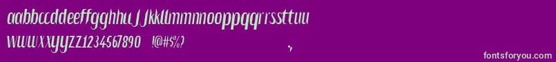 Salvesen-Schriftart – Grüne Schriften auf violettem Hintergrund