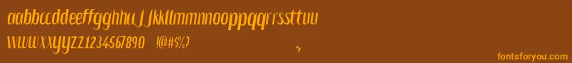 Salvesen Font – Orange Fonts on Brown Background