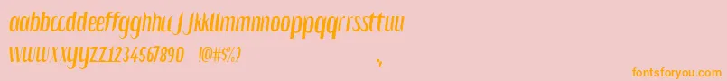 Salvesen-Schriftart – Orangefarbene Schriften auf rosa Hintergrund