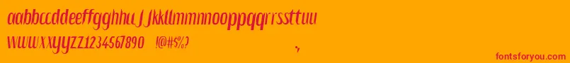Fonte Salvesen – fontes vermelhas em um fundo laranja