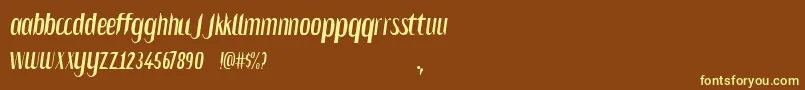 Salvesen Font – Yellow Fonts on Brown Background