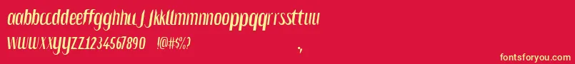 Salvesen Font – Yellow Fonts on Red Background