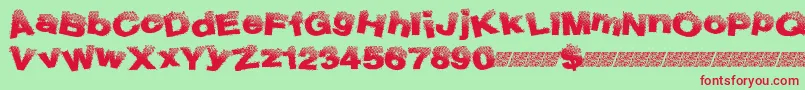 Bublight Font – Red Fonts on Green Background