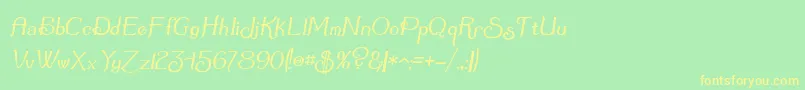 Summerto Font – Yellow Fonts on Green Background