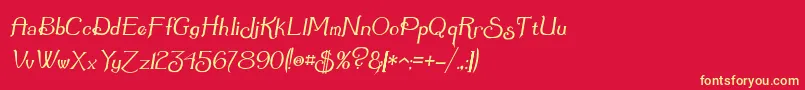 Summerto Font – Yellow Fonts on Red Background