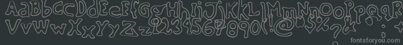 Fonte SinkingShipOutline – fontes cinzas em um fundo preto