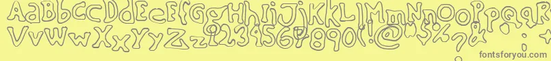SinkingShipOutline Font – Gray Fonts on Yellow Background