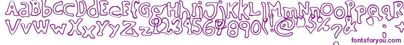 SinkingShipOutline-Schriftart – Violette Schriften auf weißem Hintergrund