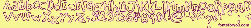 SinkingShipOutline Font – Purple Fonts on Yellow Background