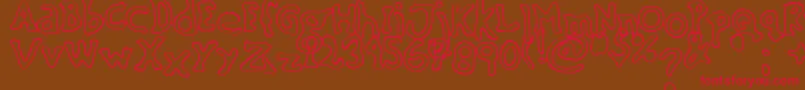 SinkingShipOutline-Schriftart – Rote Schriften auf braunem Hintergrund