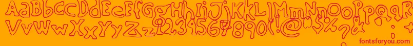 SinkingShipOutline Font – Red Fonts on Orange Background