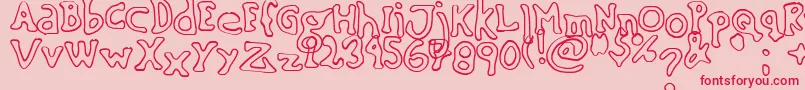 SinkingShipOutline-Schriftart – Rote Schriften auf rosa Hintergrund
