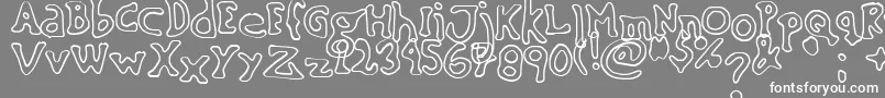 フォントSinkingShipOutline – 灰色の背景に白い文字