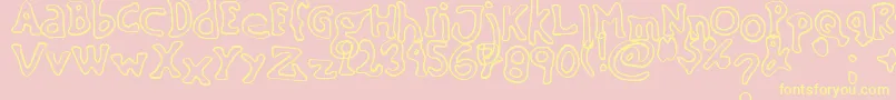 SinkingShipOutline Font – Yellow Fonts on Pink Background