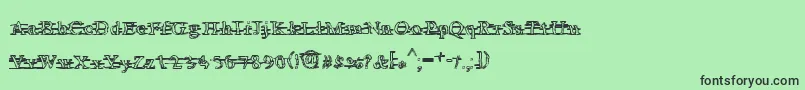 フォントAreyouawNeo – 緑の背景に黒い文字
