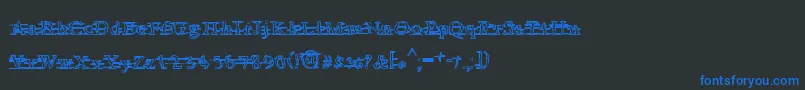 AreyouawNeo-fontti – siniset fontit mustalla taustalla